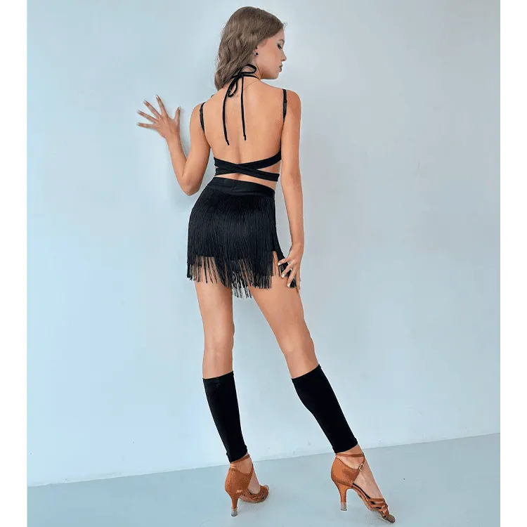 Latin Dance Skirt with Fringe Detailing DW122 — вигляд 2
