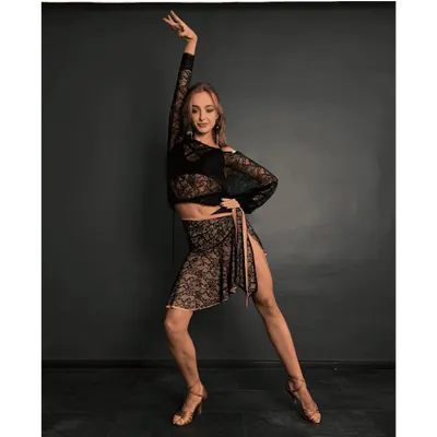 Sheer Lace Dance Top – Black