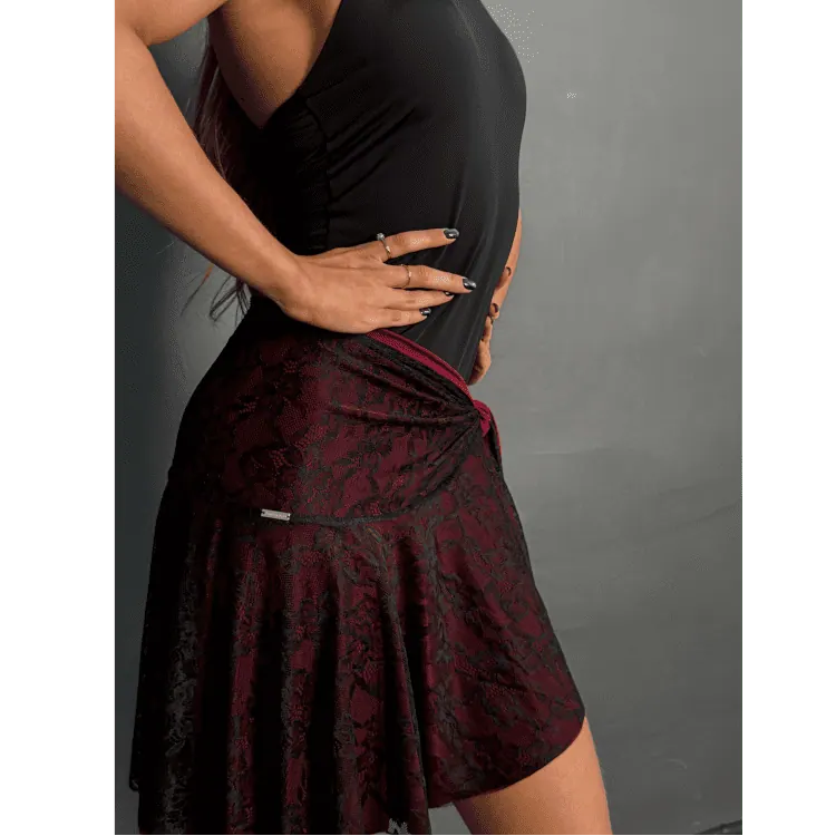 Reversible Dance Skirt P/PWLsk06 – Wine & Black — вигляд 3