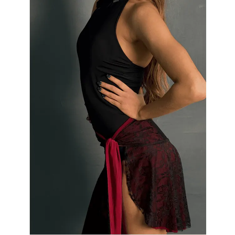 Reversible Dance Skirt P/PWLsk06 – Wine & Black — вигляд 4