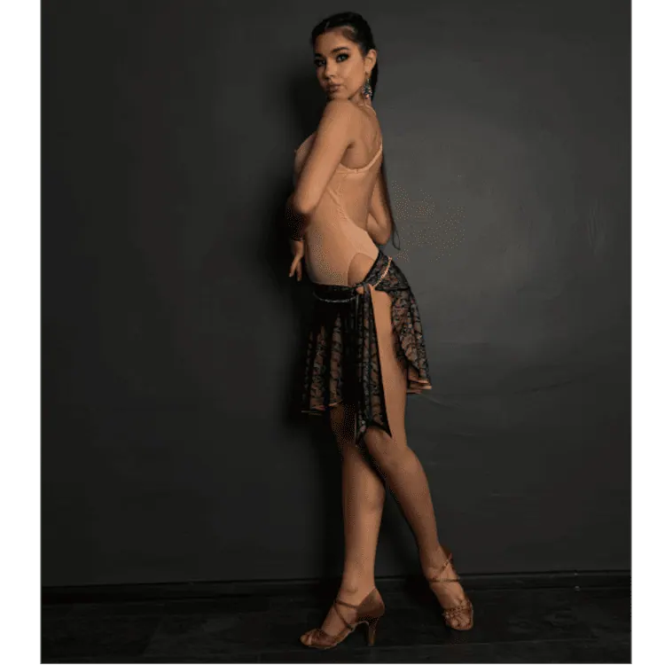 Reversible Dance Skirt P/PWLsk06 – Beige & Black — вигляд 2