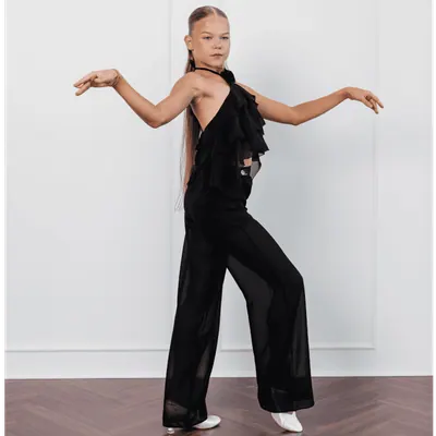 Ballroom Trousers with Sheer Side Inserts