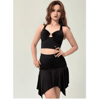 Premium Latin Top with Open Back and Heart Detail