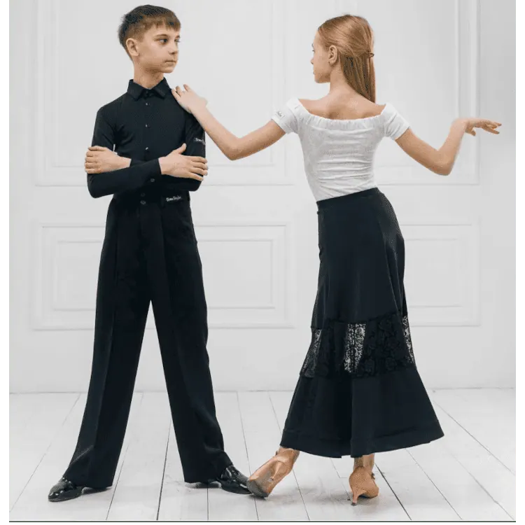 Men’s/Boys’ Dance Shirt Star Style R-11 Black — вигляд 2