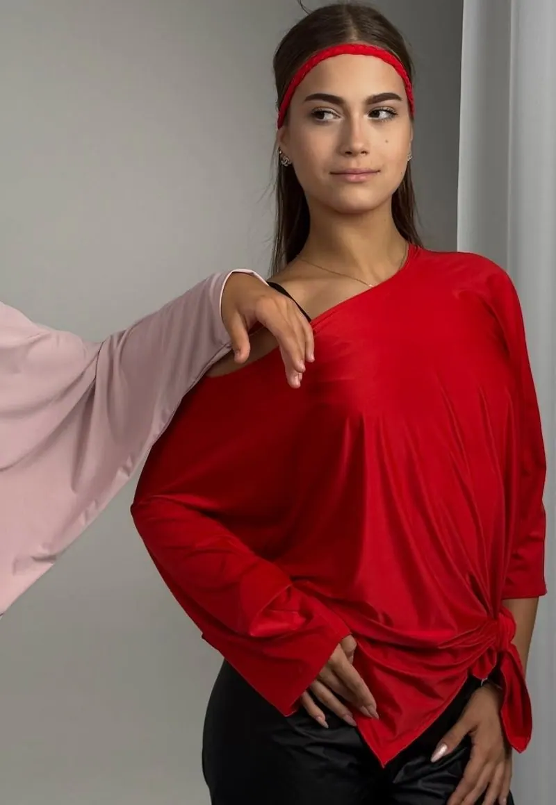 Asymmetric Open-Back Dance Tunic