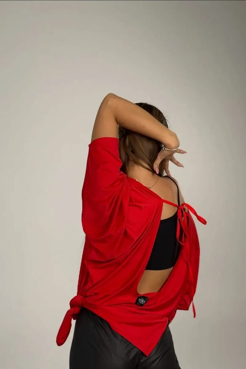 Asymmetric Open-Back Dance Tunic